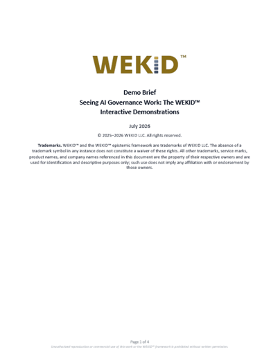 The WEKID™ Interactive Demo Summary